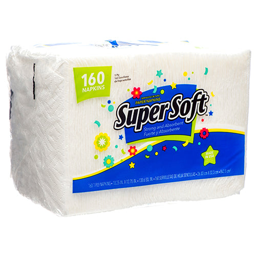 super soft napkins - 160ct - 1ply -- 18 per case