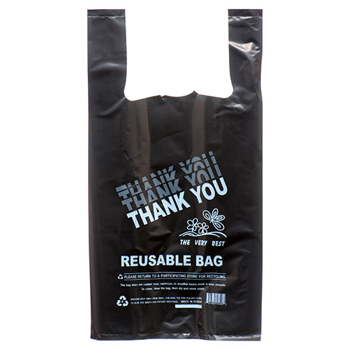 reusable shopping bags - 10 x 5 x 19 - 300 ct - black -- 1 per case