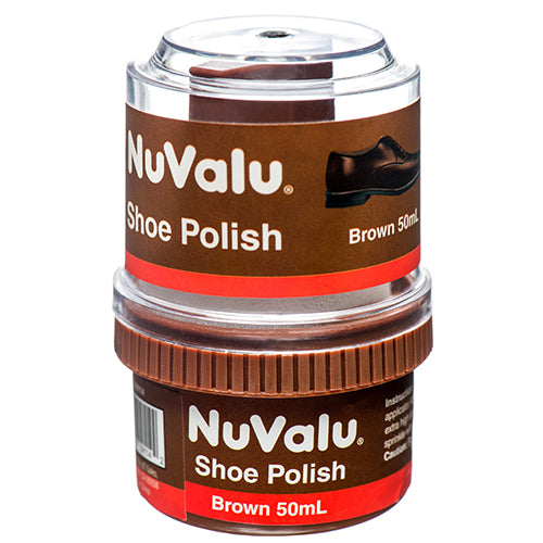 nuvalu shoe shine polish paste brown  50ml  -- 6 per box