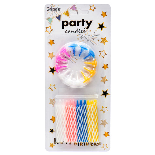 bday candles 24 pcs with tip -- 24 per box