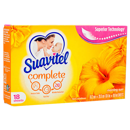 suavitel fabric softener morning sun sheets -- 15 per case