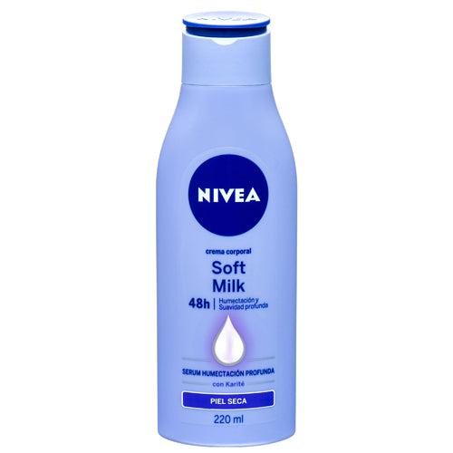 nivea body milk dry 220ml - moisturizing lotion -- 12 per case