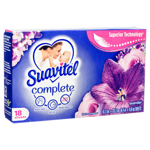 suavitel fabric sheets 18 ct lavender fields -- 15 per case