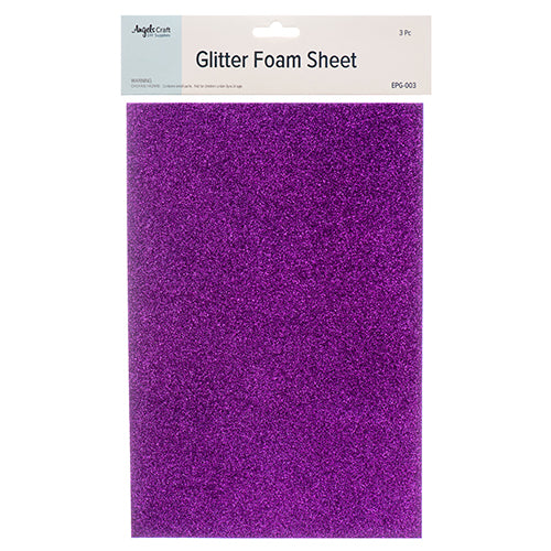 craft foam sheets 8.5 x 11 - glitter - 3 assorted colors  -- 12 per box