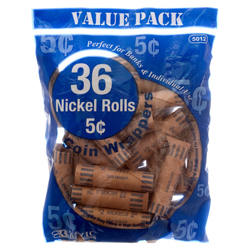 coin wrappers - 36ct nickels #bazic -- 50 per case