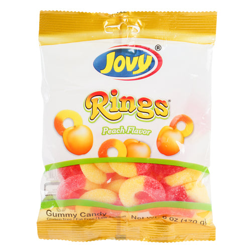 jovy gummy peach rings 6 oz -- 24 per case