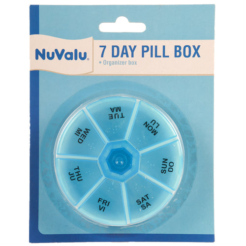 nuvalu 7-day pill box - 72 pieces - assorted colors -- 24 per box