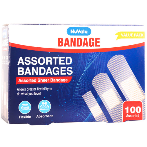 nuvalu bandages - 100pc assortment -- 24 per case