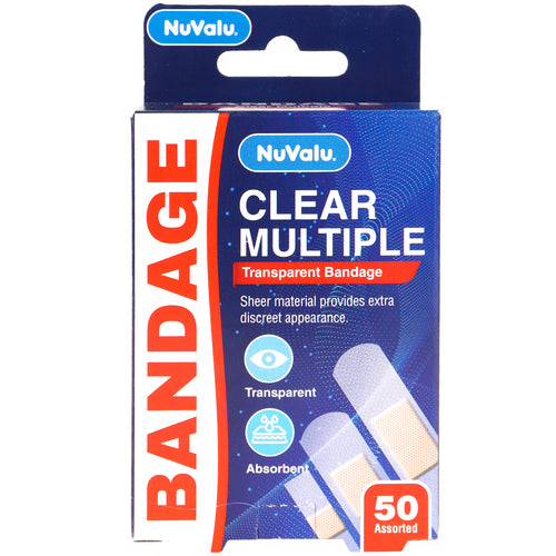 nuvalu bandages clear - 50pc assorted -- 24 per case