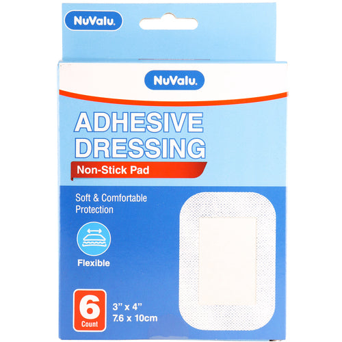 nuvalu dressing adhesive bandages - 3in x 4in  -- 24 per case