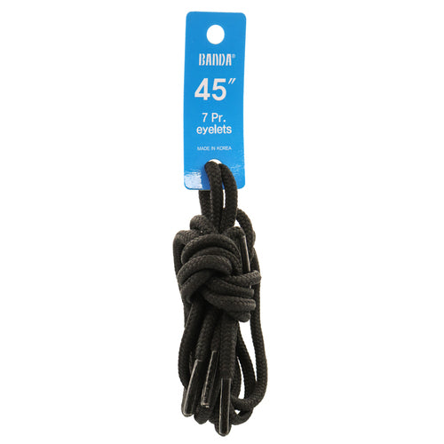 45cm black round shoelace -  -- 12 per box