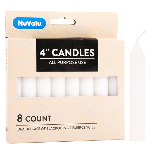 nuvalu all purpose candles - 4 in - - white -- 48 per case