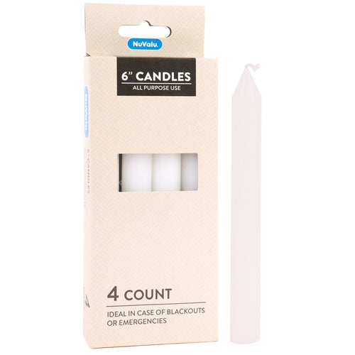 nuvalu all purpose candles - white  -- 48 per case