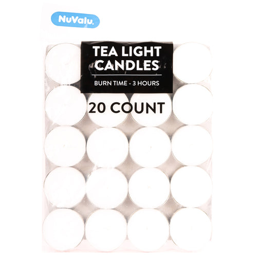 nuvalu tealight candles - white -- 48 per case