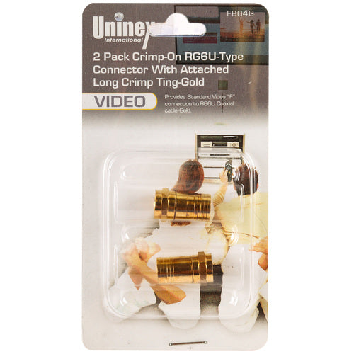 uninex 2pack crimp-on rg6u-type connector -- 24 per box