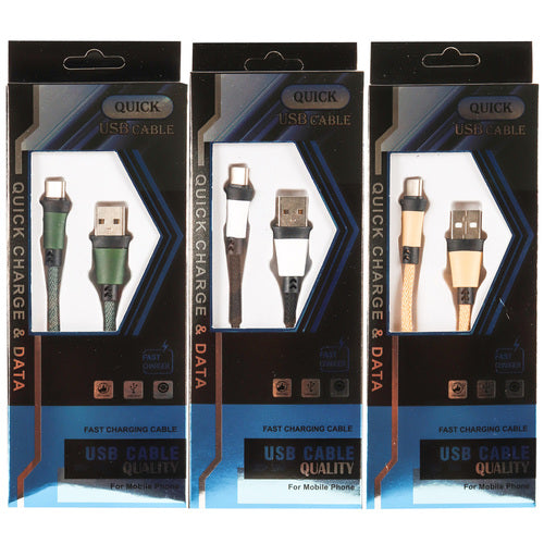 type-c charging cables  - assorted colors -- 12 per box