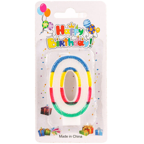 birthday cake candles - number 0  -- 12 per box