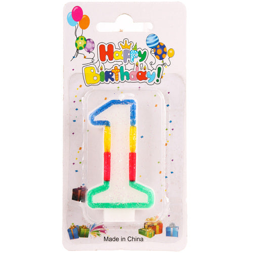 birthday candle number 1  -- 12 per box