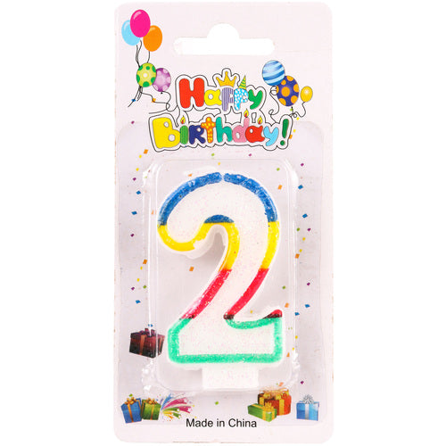 birthday candle number 2  - bulk party supplies -- 12 per box