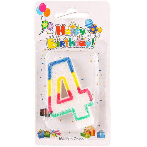 birthday candles - number 4 -  -- 12 per box