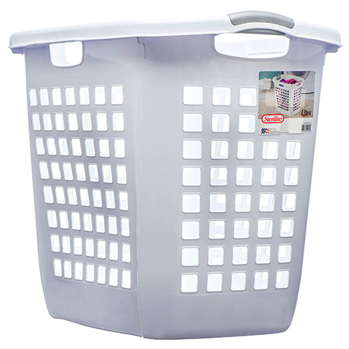 sterillite laundry hamper white easy to carry -- 4 per case