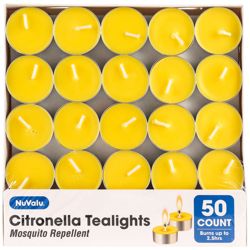 nuvalu tealight citronella candles - 50ct -  -- 24 per case