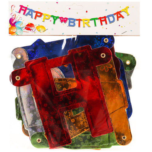 happy birthday banners - colorful letters - aa pack -- 12 per box