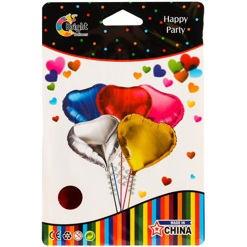 red heart-shaped foil balloons - 18 inch  -- 12 per box