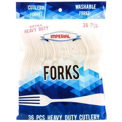 plastic forks 36ct imperial h/d -  -- 48 per case