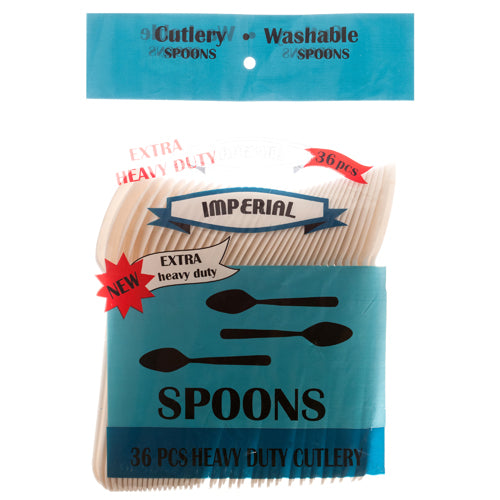 heavy duty plastic spoons - 36 ct -  -- 48 per case