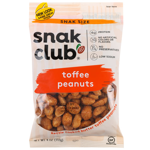 snak club toffee peanuts - 4 oz -- 12 per case