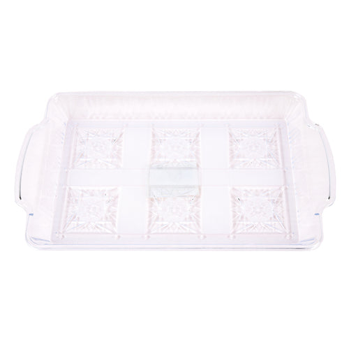 pl. clear tray rec w handle 13.75x8x1.5in -- 36 per case