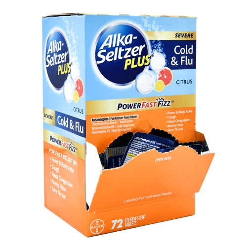 alka-seltzer plus cold & flu 72 ct citrus - bulk relief -- 36 per box