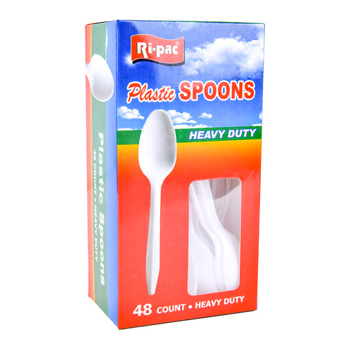 ri-pac heavy duty plastic spoons - 48ct - bulk -- 24 per case