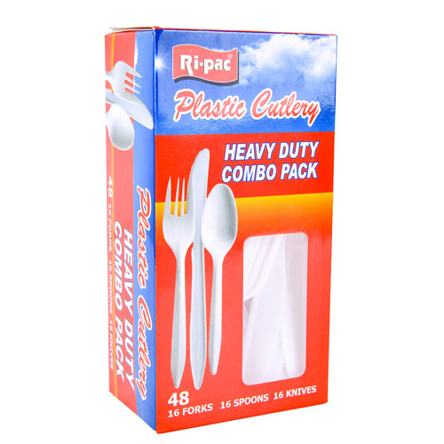 bulk ri-pac heavy duty plastic cutlery - 48 pieces -- 24 per case