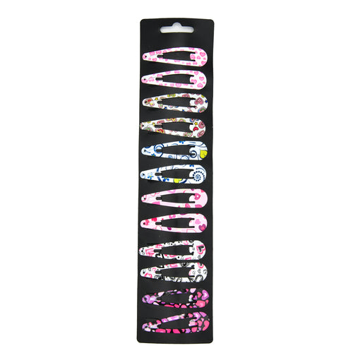 hair snap pin asst color design 12p cs -- 12 per box