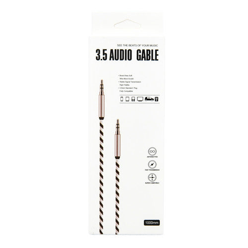 3.5mm audio cable 3ft assorted colors - bulk 360 pack -- 12 per box