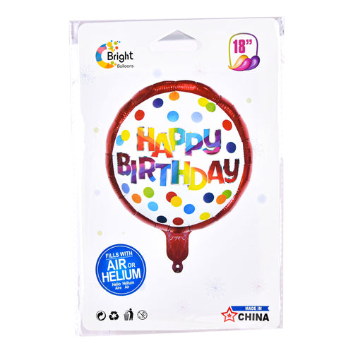 foil balloon 18 happy b-day -- 12 per box