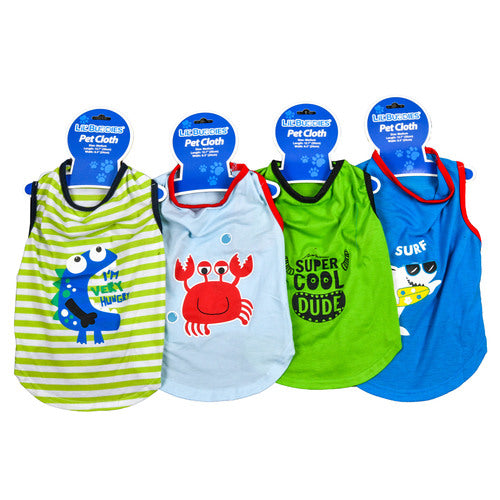 lil buddies pet clothes sleeveless shirt - 35cm - aa pack -- 12 per box