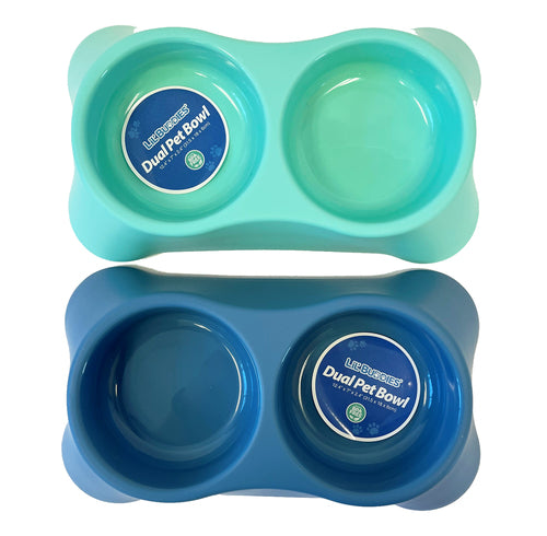 lil buddies dual pet bowl - round 31.5x18x6cm -- 24 per case