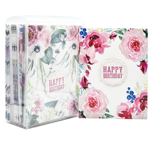 happy birthday cards - assorted designs - 480 pack -- 24 per box