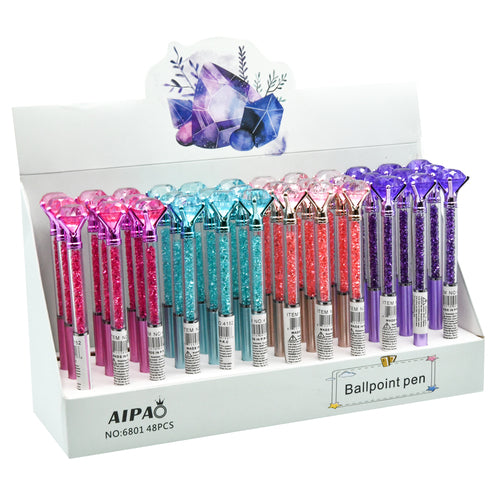 diamond shaped ink pens - assorted colors - 1728 per case  -- 48 per box