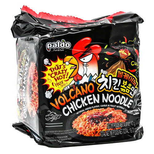 paldo spicy volcano chicken noodle -- 4 per box