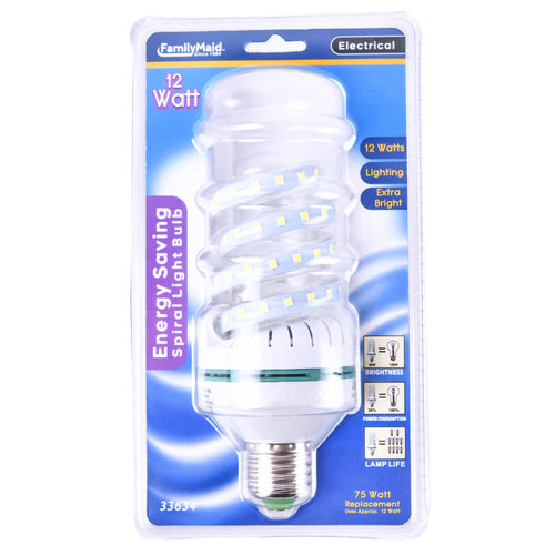 led spiral light bulbs - 12w - 6000k -- 24 per box