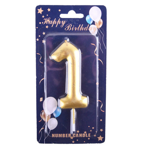 birthday candles #1 - assorted colors - bulk pack  -- 12 per box