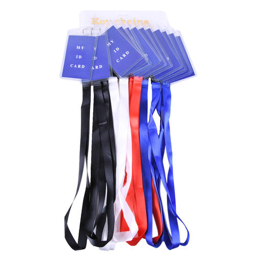 key chain with id holder - assorted colors - 600 -- 12 per box