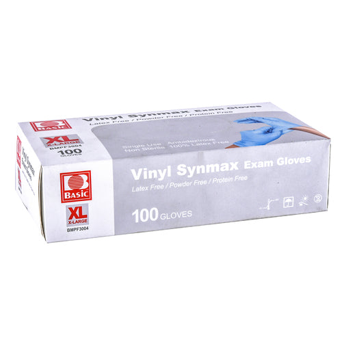 medical grade vinyl gloves - blue - x-large - 10 pack -- 10 per case