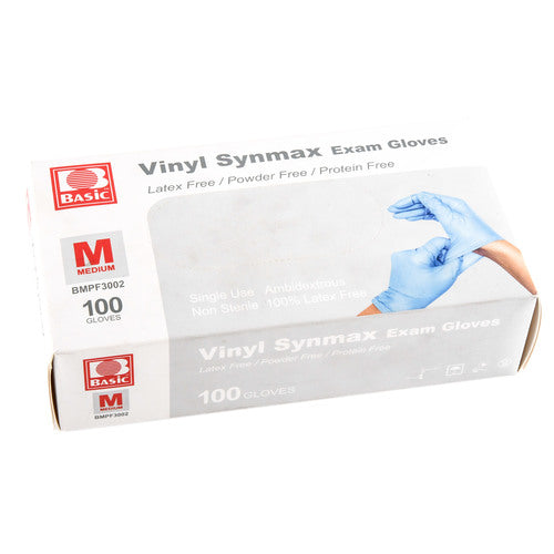 medical grade vinyl gloves - blue medium -- 10 per case