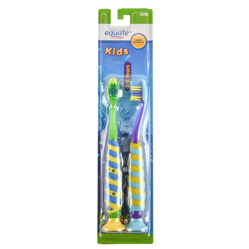 equate kids soft toothbrushes - 2 pk -- 6 per box