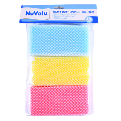 nuvalu sponge scrubber deluxe 6pc set -  -- 24 per box